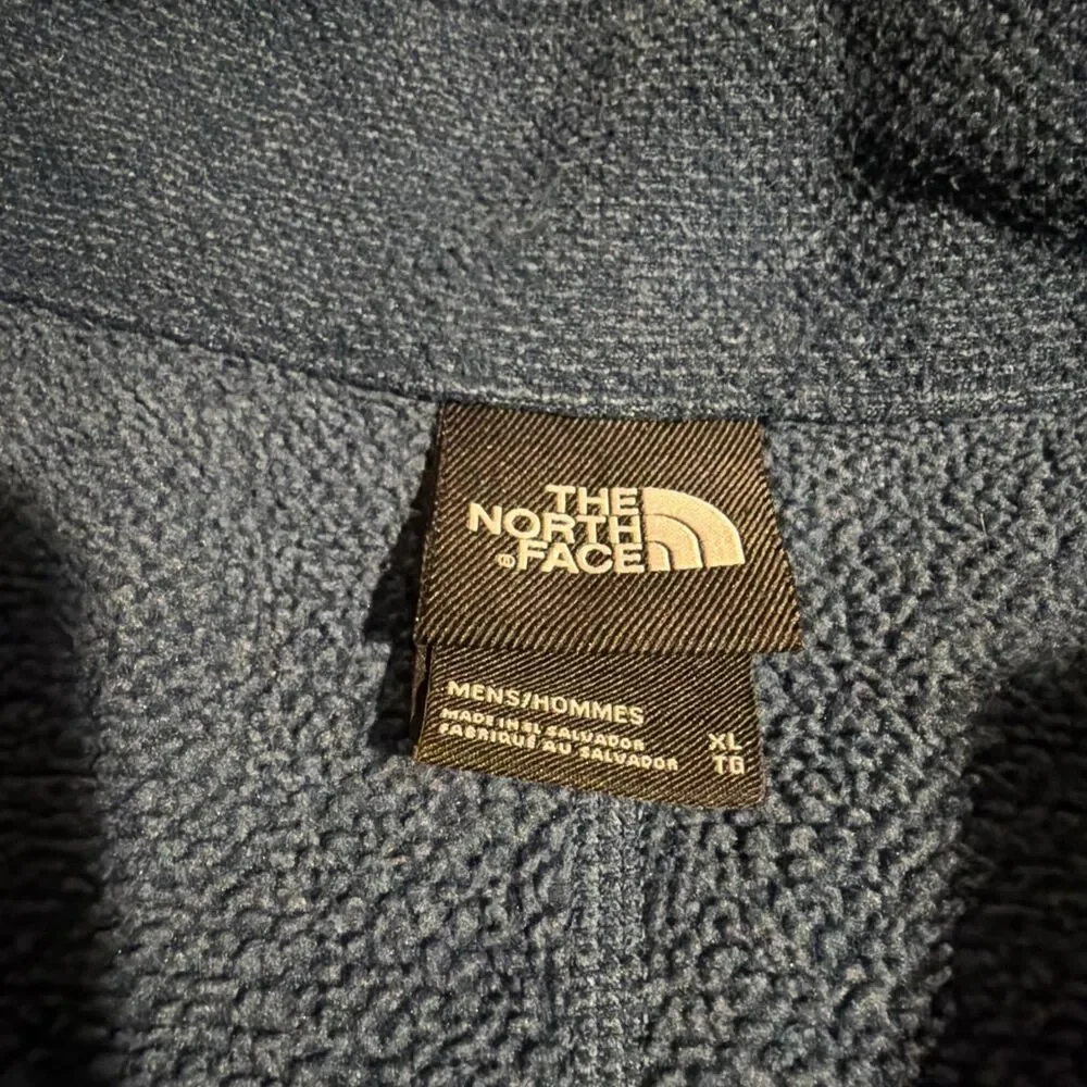 The North Face 1/4 Zip Fleece Pullover Jacket Mens Extra Large Blue Polyester